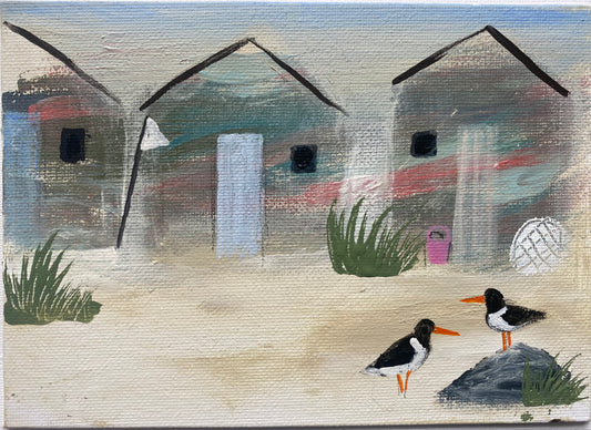 Oystercatchers By The Old Huts ( personalised painting opportunity)