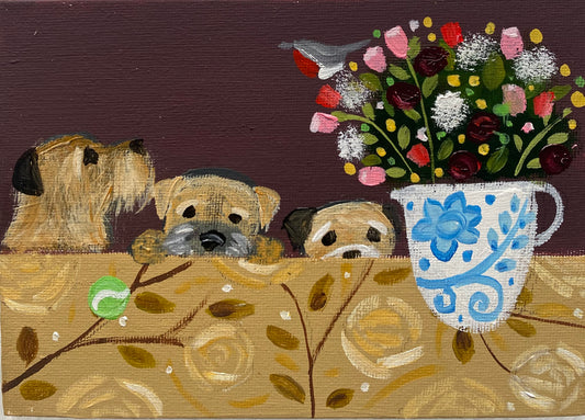 Tennis Ball, Flowers and a Trio of Trouble