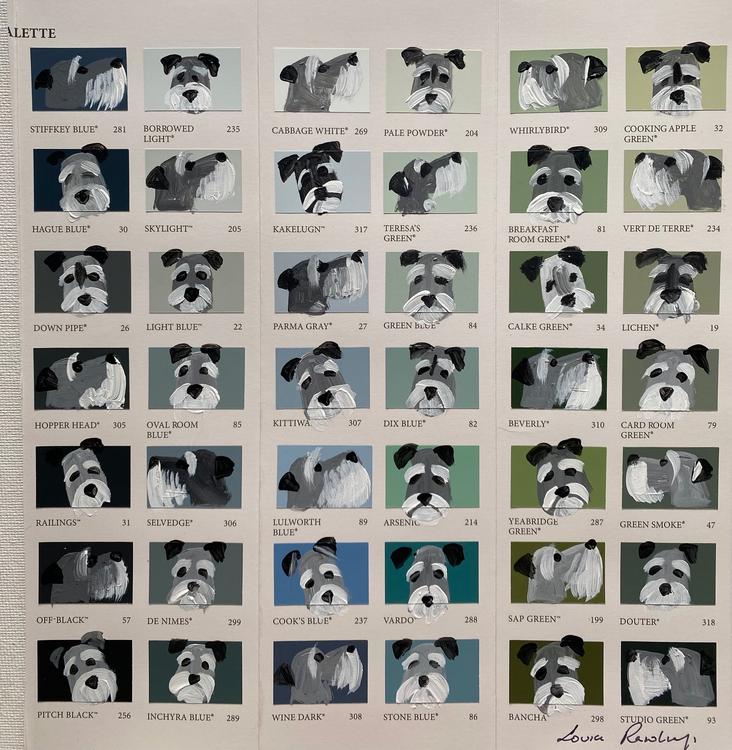 Schnauzer Paint Chart