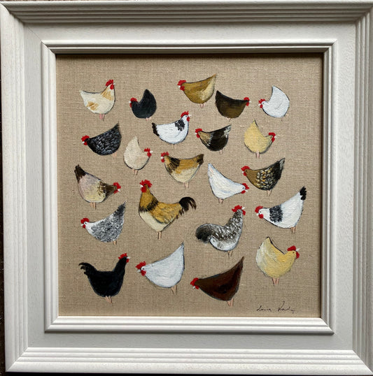 Hens on Linen