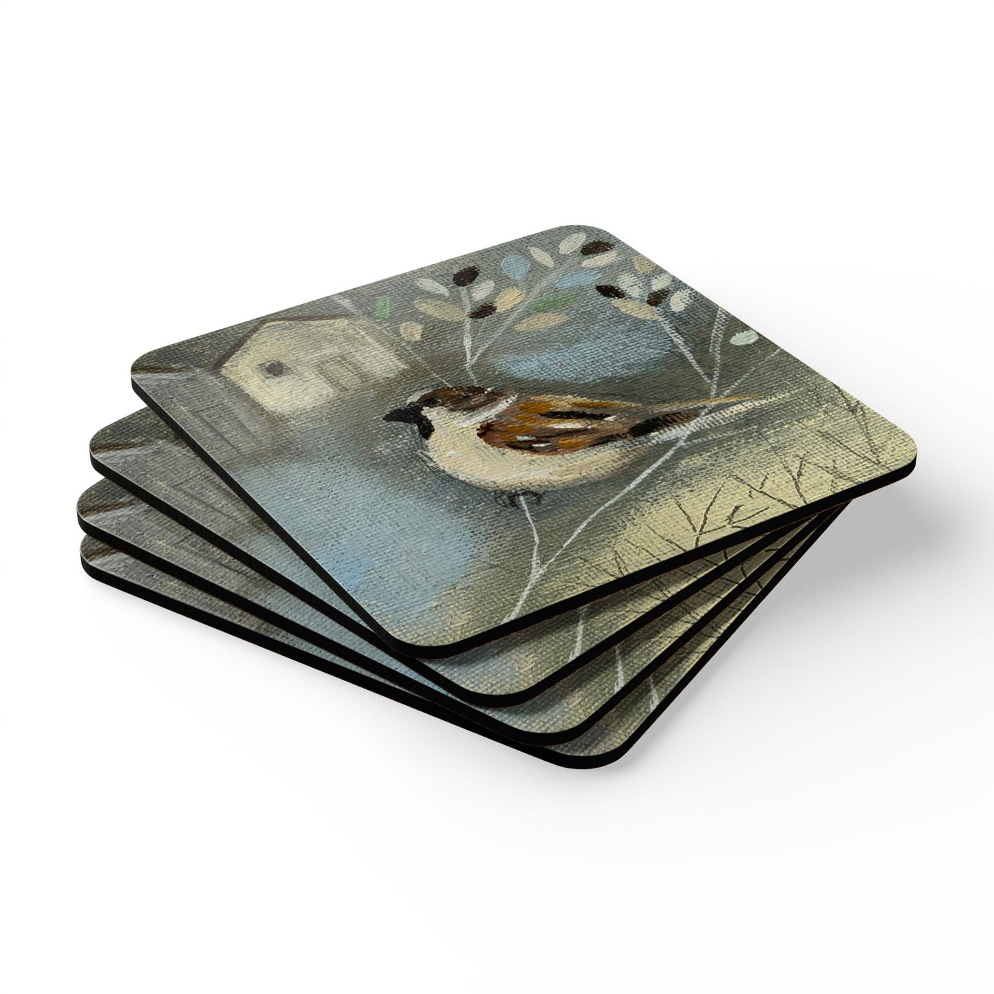 Mr Sparrow - Corkwood Coaster Set