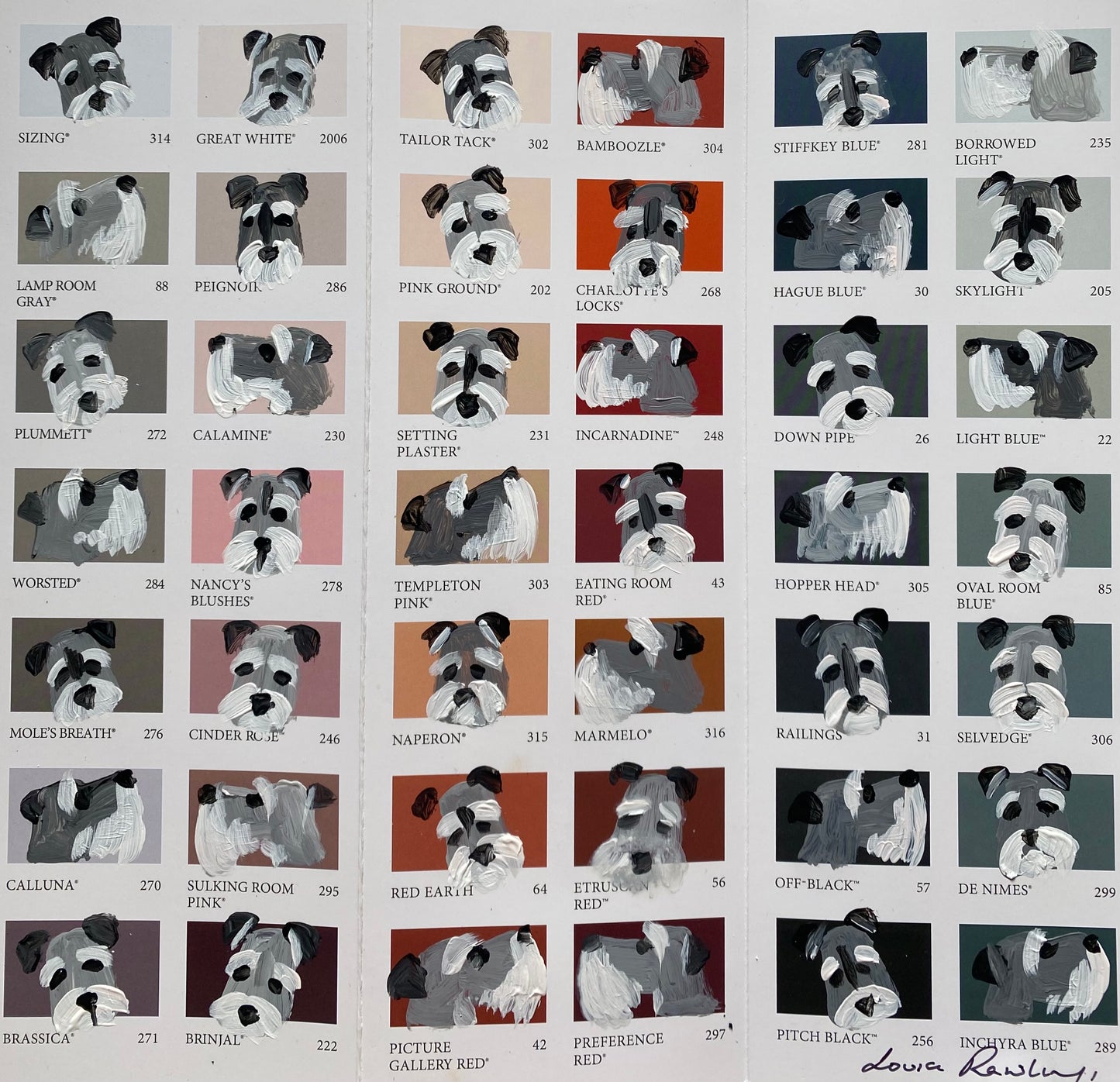 Schnauzer Paint Chart