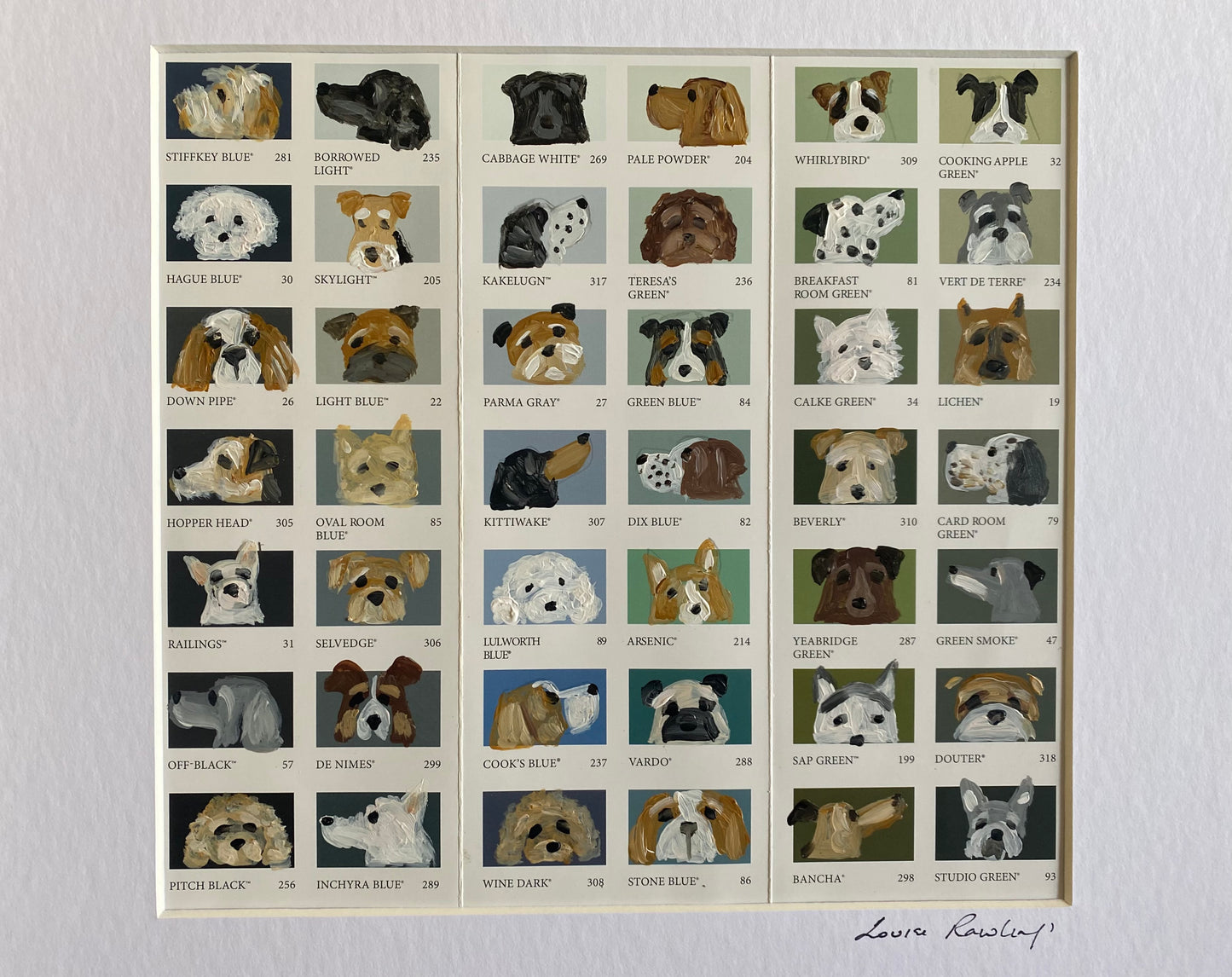 Dog Bingo Colour Chart