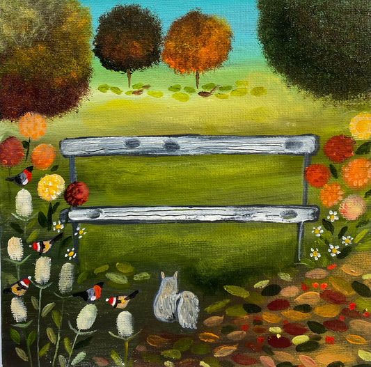 A Favourite Autumn Bench ( personalised painting opportunity)