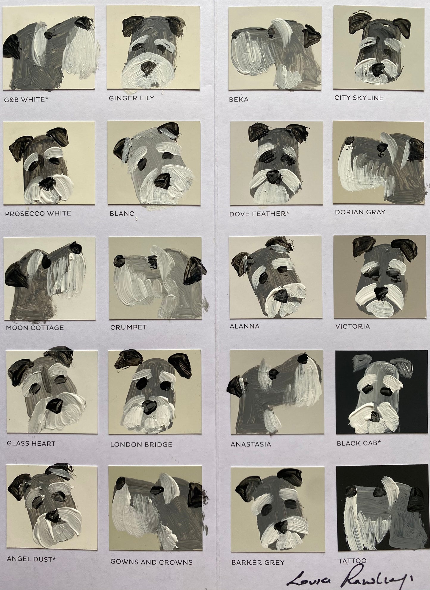 Schnauzer Paint Chart