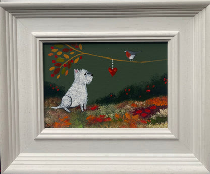 Little Westie and the Robin