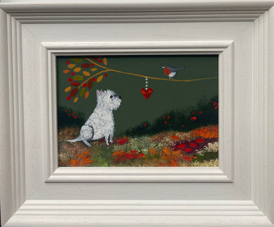 Little Westie and the Robin
