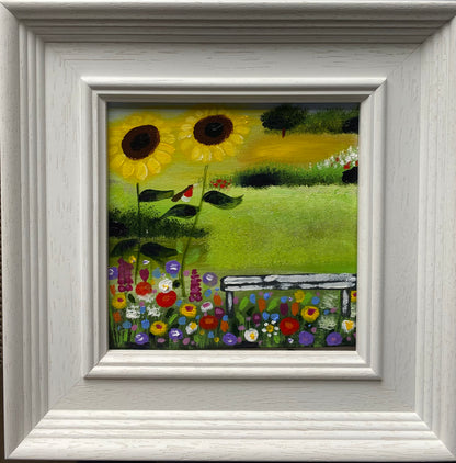 A Bench By The Sunflowers ( commission opportunity)