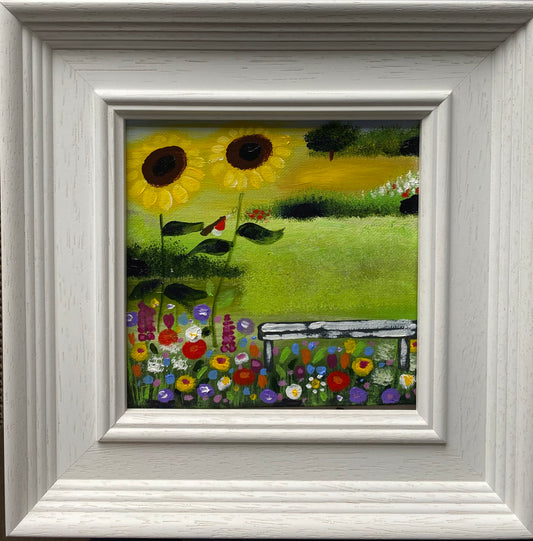 A Bench By The Sunflowers ( commission opportunity)