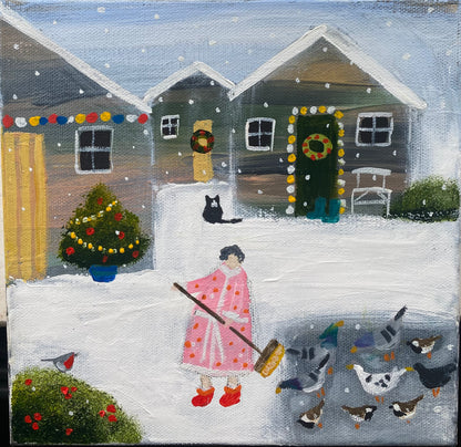 Out In Her Pink Dressing Gown