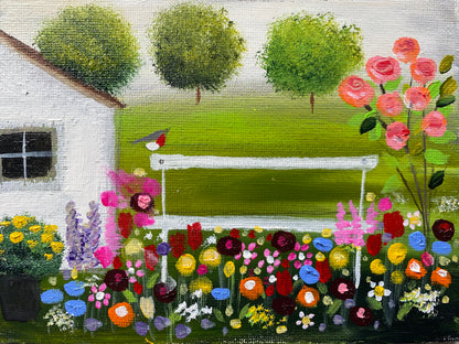 A Bench By The Roses ( personalised painting opportunity)