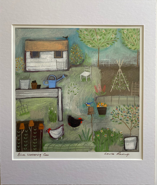 Blue Watering Can ( giclee print)