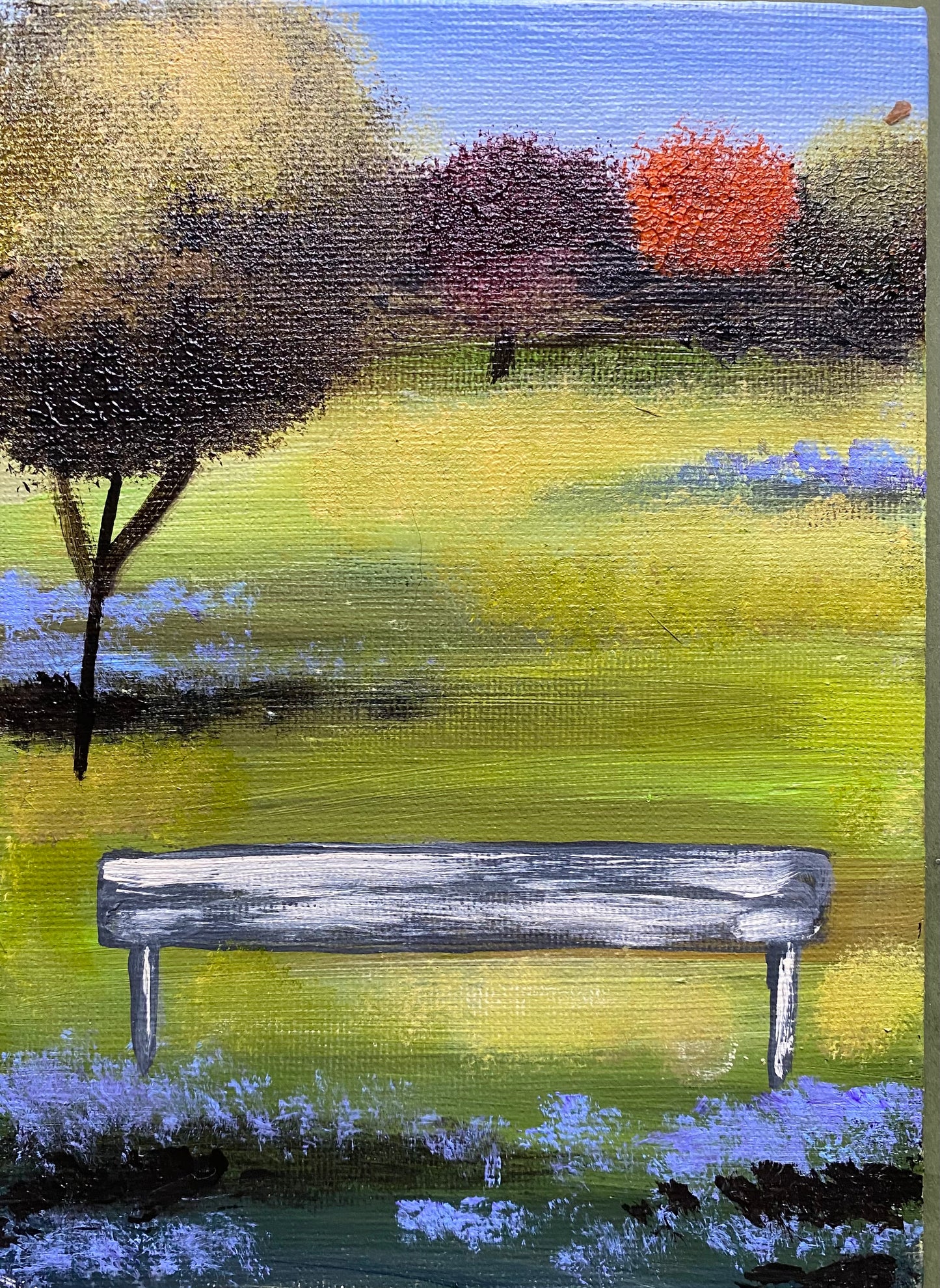 A Rustic Autumn Bench. ( personalised painting opportunity)