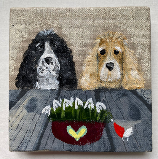 Spaniels and Snowdrops