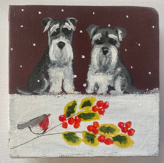 Dave, Smudge and a Robin Friend