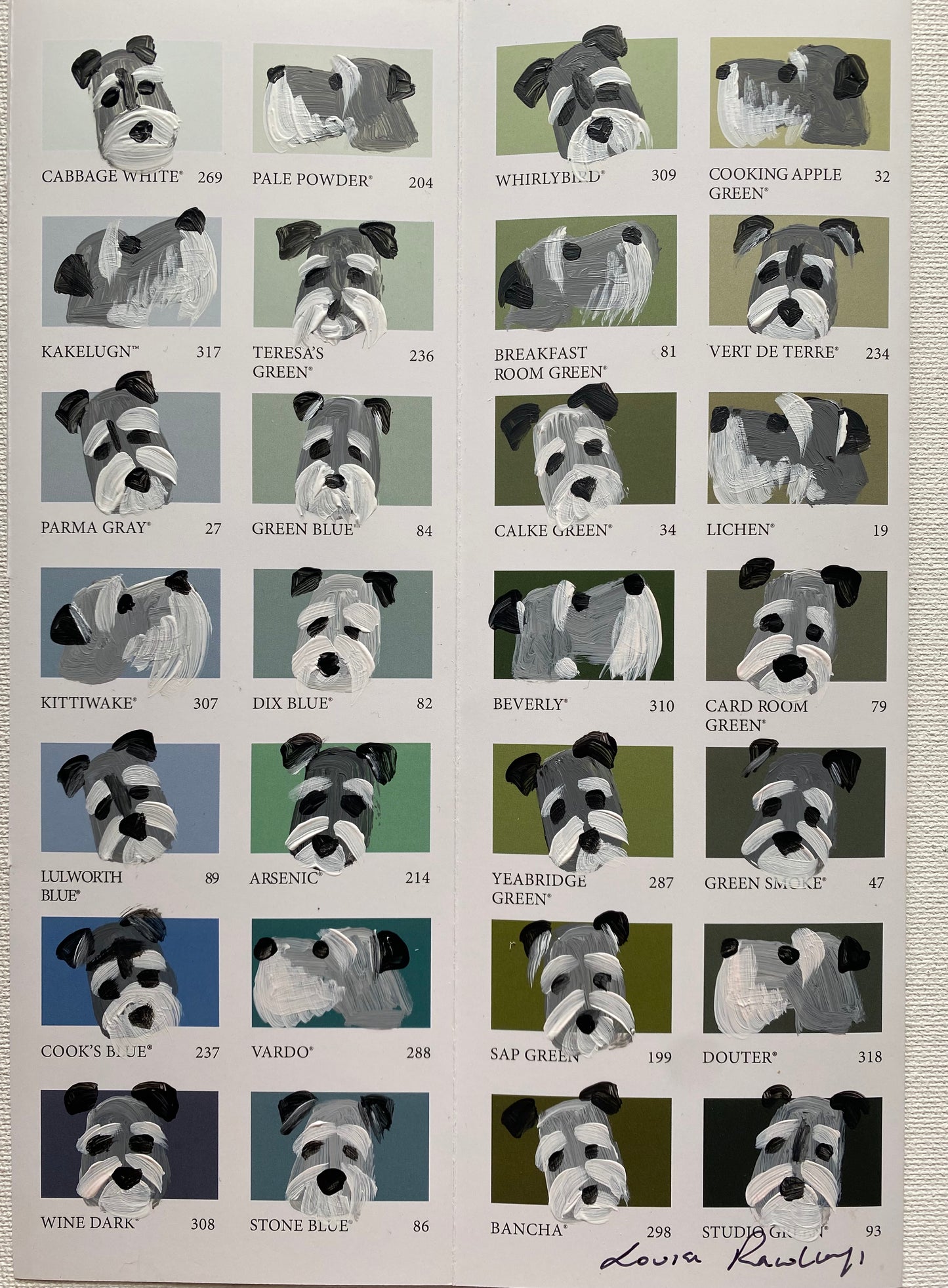 Schnauzer Paint Chart