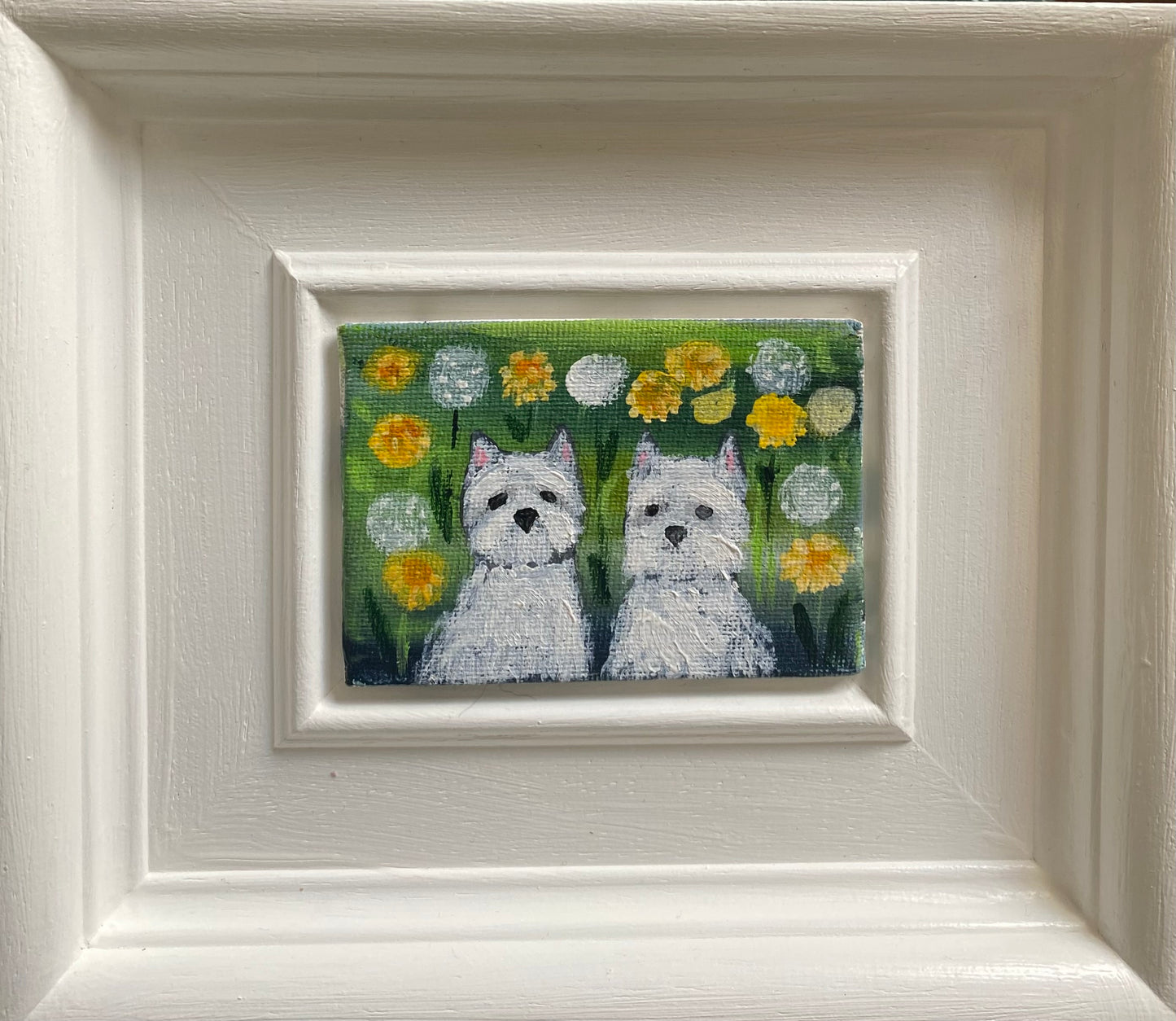 Westies in the Dandelions