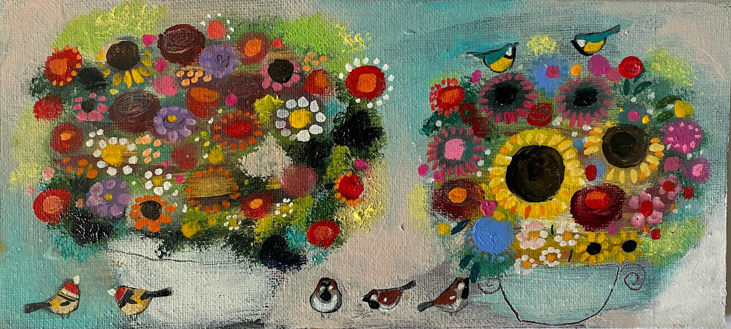 Goldfinch and Sparrows