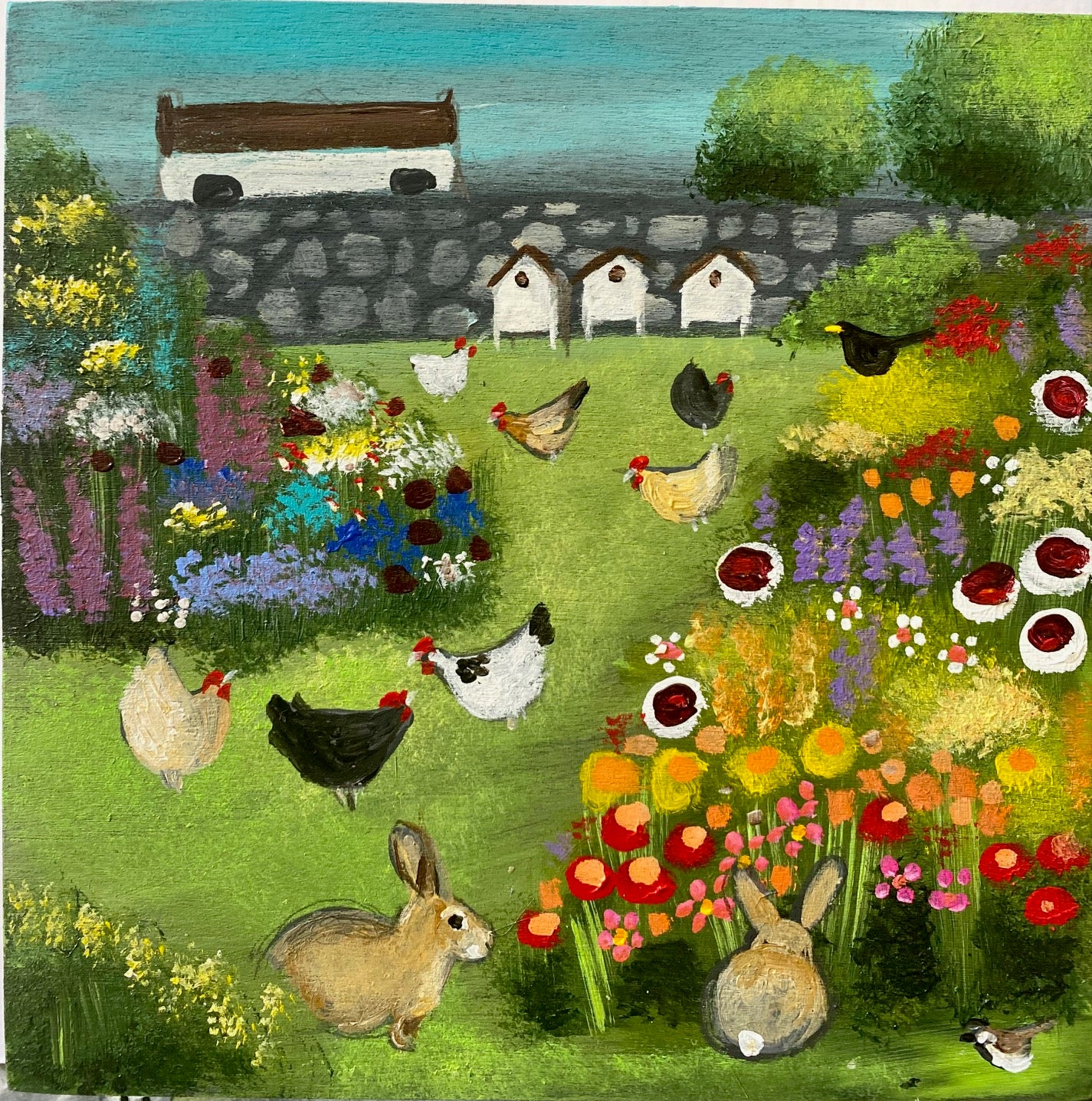 Bunnies, Hens and Three Bee Hives